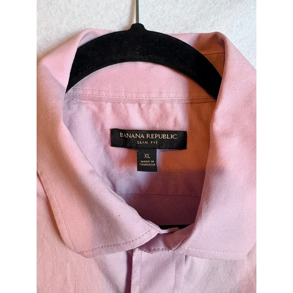 Banana Republic Slim Fit Pink Lavender Long Sleeve Button Down Dress‎ Shirt XL